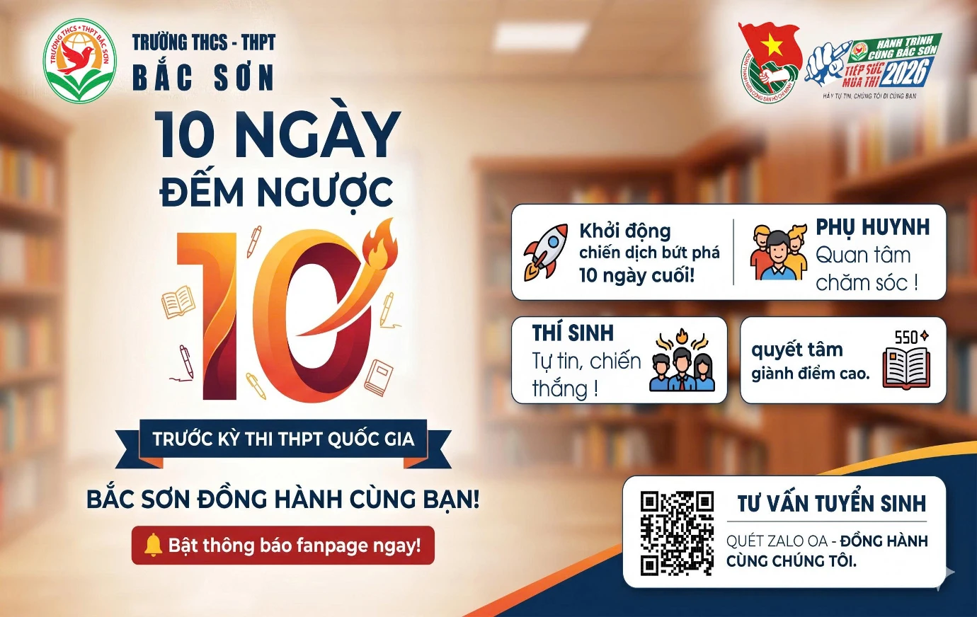 Trường THCS-THPT Bắc Sơn tiếp sức mùa thi 2026