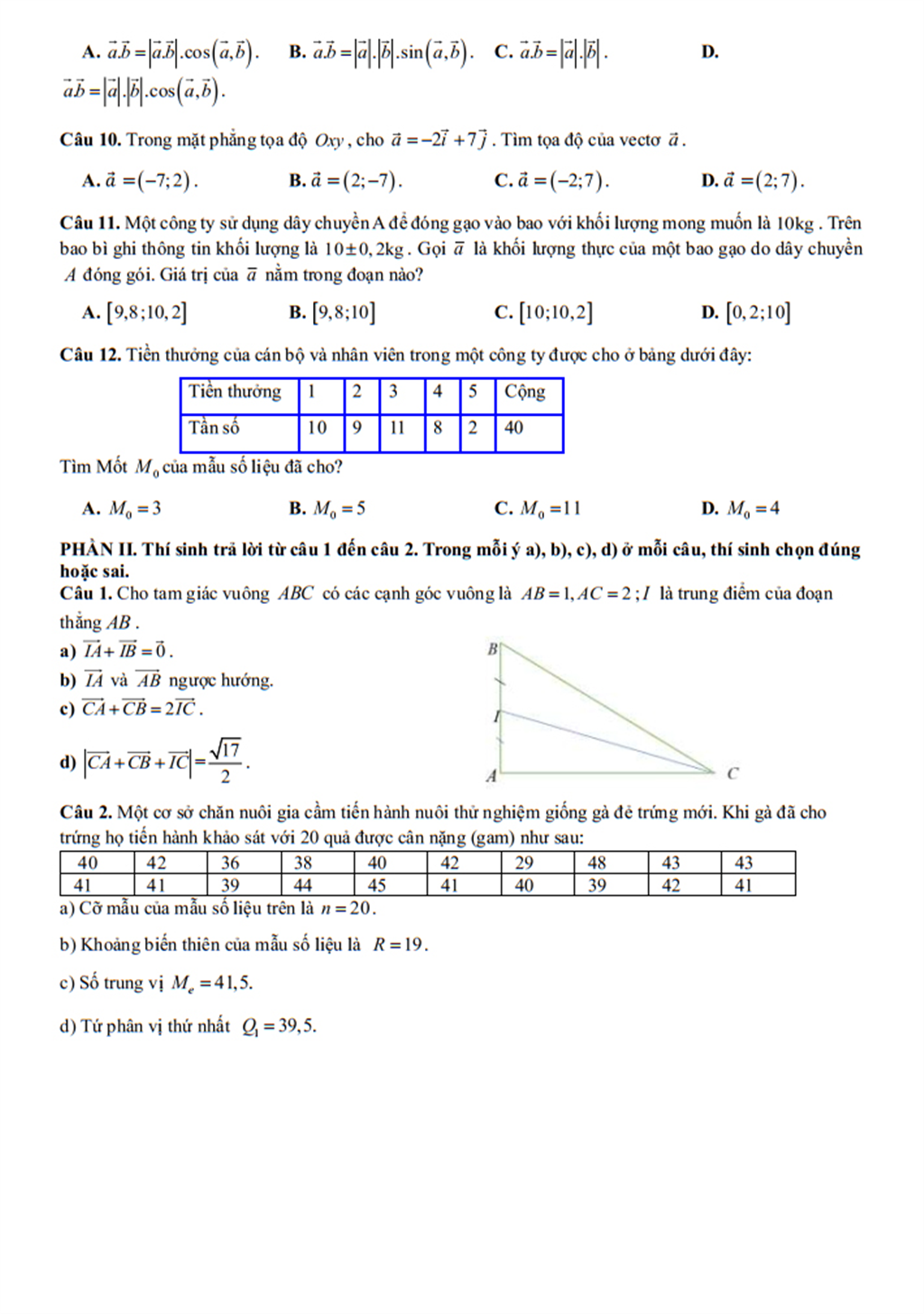 Đề cương Toán lớp 10, học kì 1, năm học 2025-2026