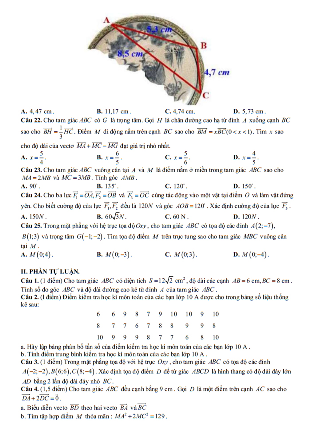 Đề cương Toán lớp 10, học kì 1, năm học 2025-2026