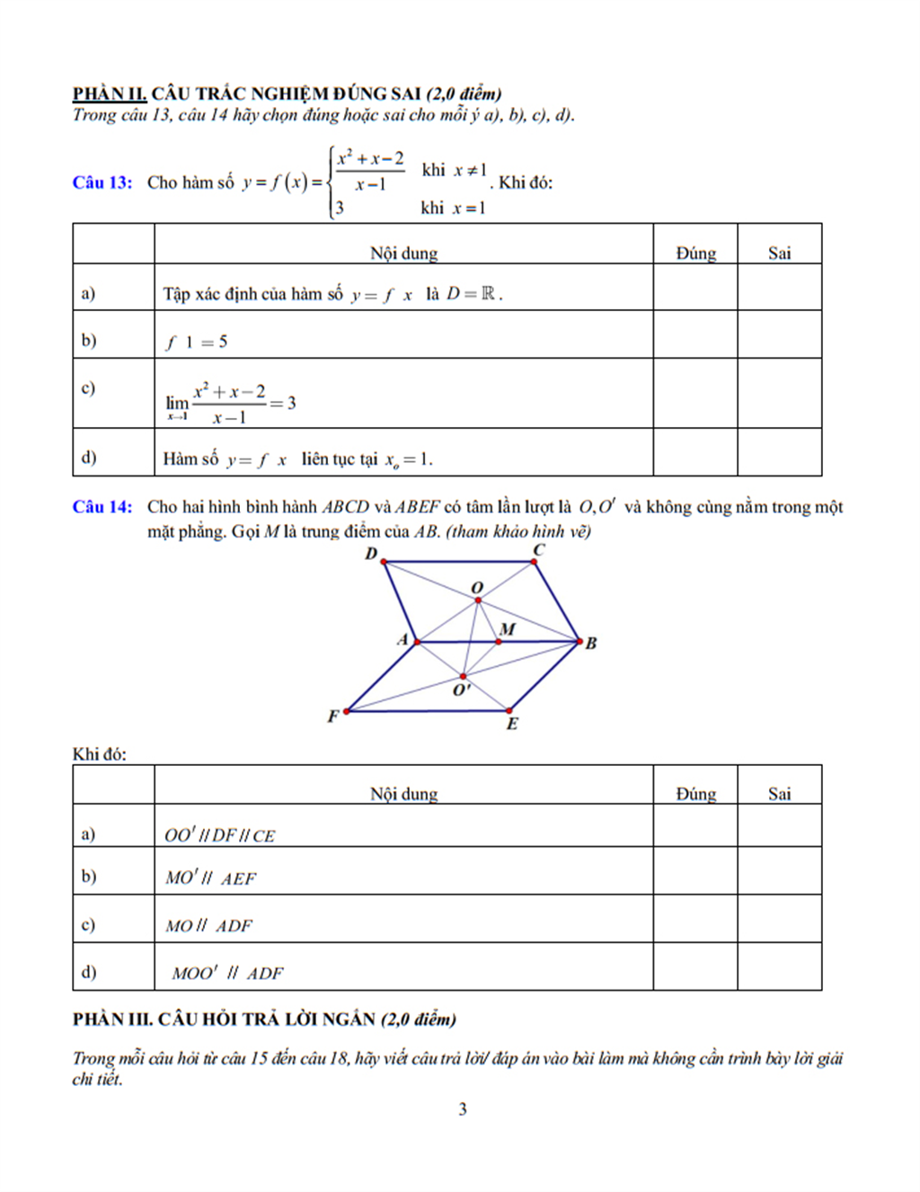 Đề cương Toán lớp 11, học kì 1, năm học 2025-2026