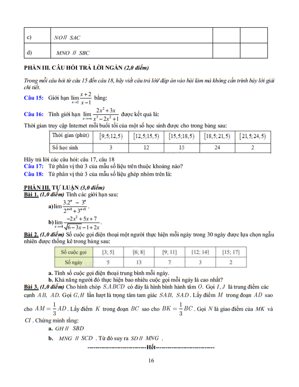 Đề cương Toán lớp 11, học kì 1, năm học 2025-2026