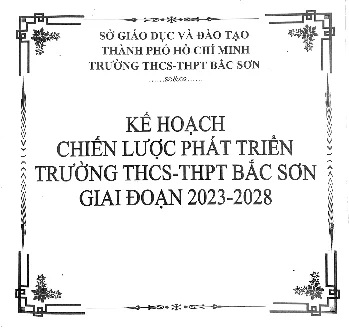 Kế hoạch chiến lược phát triển Trường THCS-THPT Bắc Sơn giai đoạn 2023 - 2028