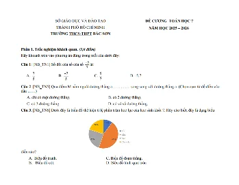 Đề cương Toán  lớp 7, học kì 1, năm học 2025-2026