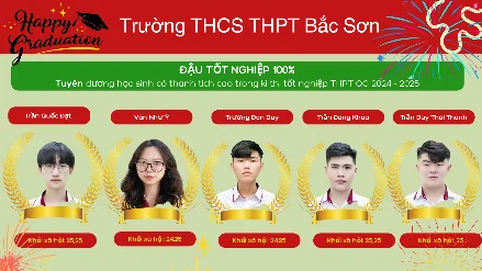 Chúc mừng học sinh Trường THCS-THPT Bắc Sơn 100% đậu tốt nghiệp kỳ thi THPT Quốc Gia năm học 2024-2025