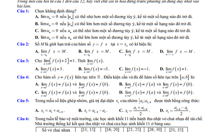 Đề cương Toán lớp 11, học kì 1, năm học 2025-2026